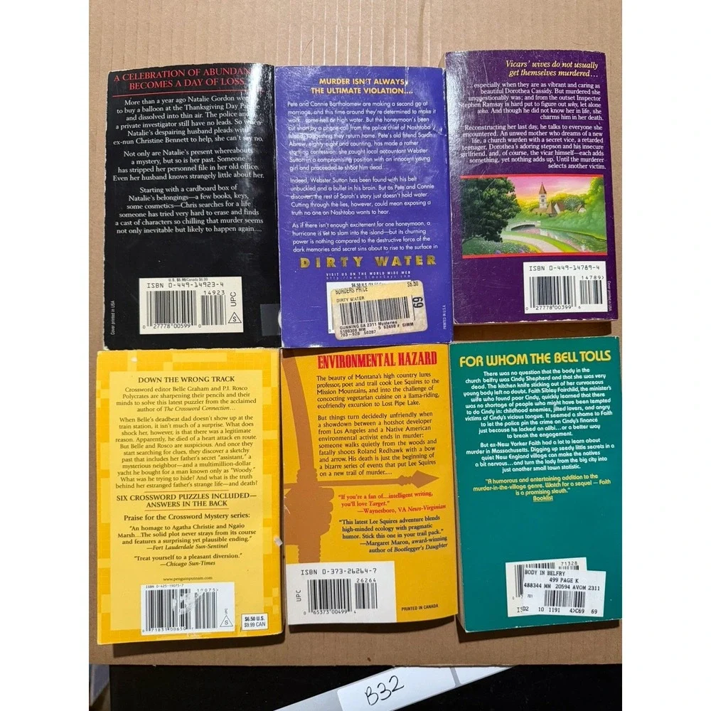 Lot of 10 random murder mystery novel paperback‎ books, various authors B32